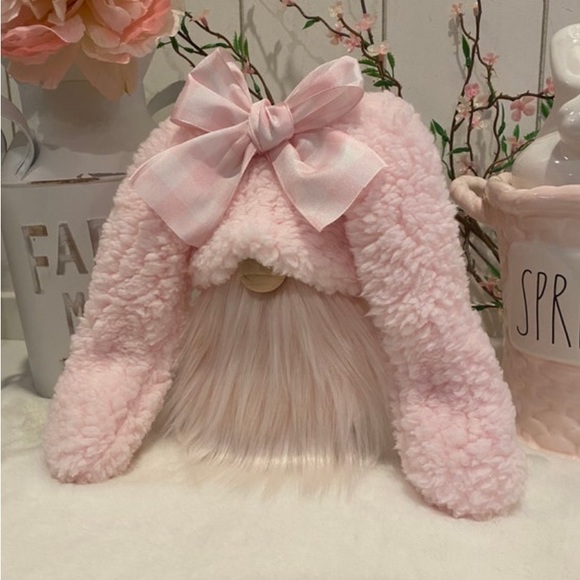 🌸Pink Easter Bunny Gnome, Easter Decoration, Tier Tray Decor, Handmade Gnome - Picture 3 of 4